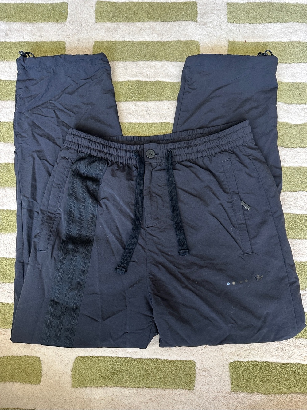 adidas Black Men's Drawstring Joggers with Side Stripe